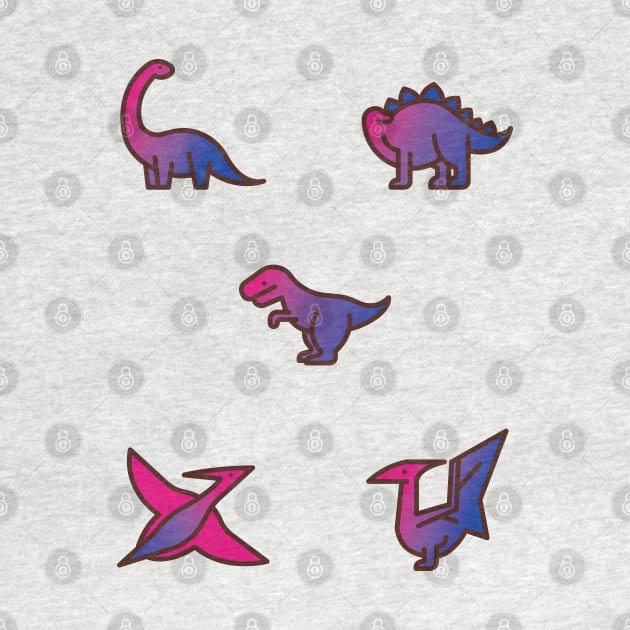 Discreet Pride Bisexual Dinosaurs by ColoredRatioDesign